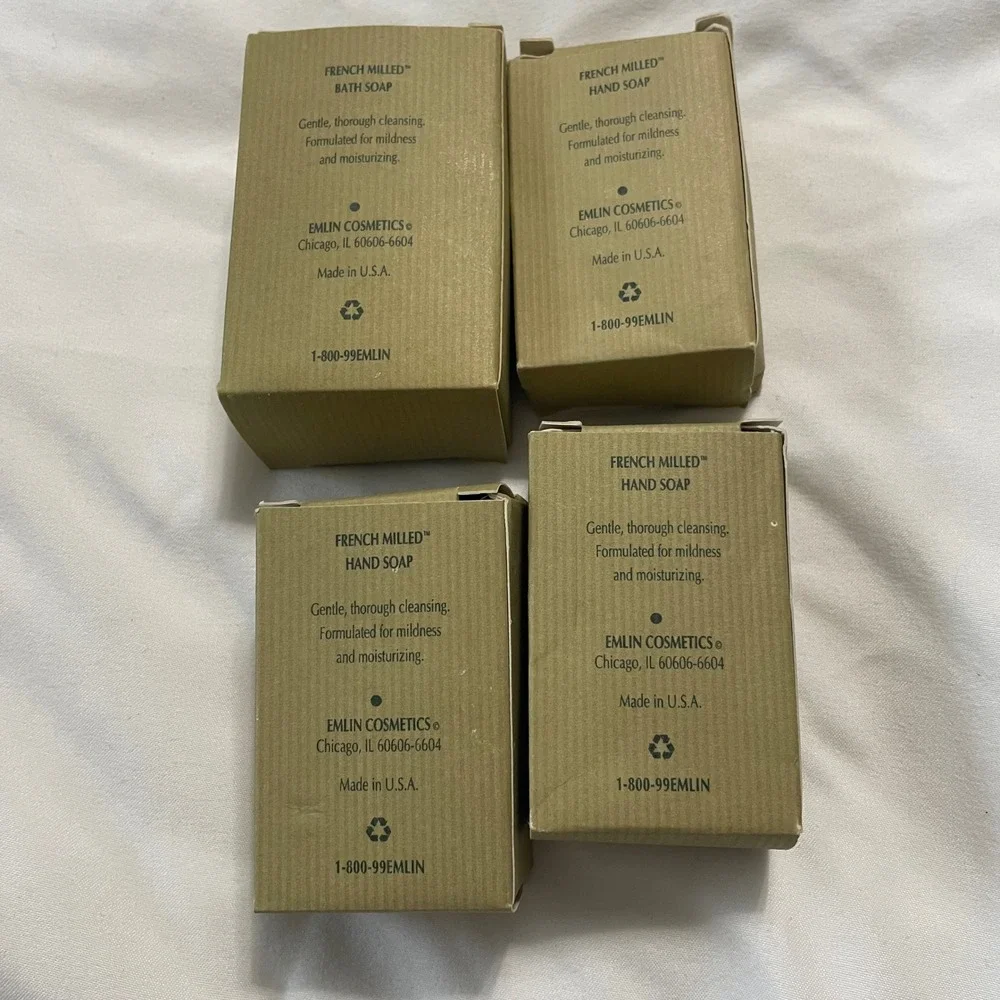 Emlin French‎ Milled Bath Soap Hand Soap Set 4 Piece New *travel size*